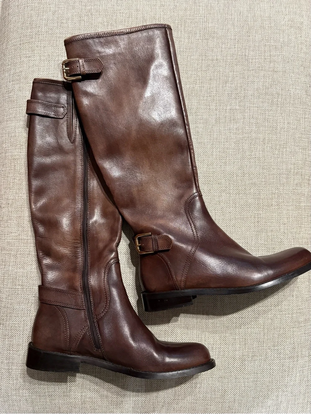 Sesto Meucci Women’s Brown Leather Riding Boots 6.5 M Made in Italy
